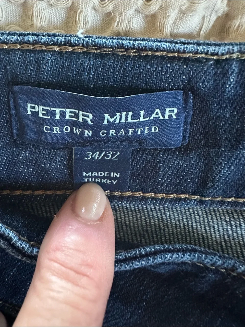 Men's Peter Millar Dark Blue Slim Straight Jeans